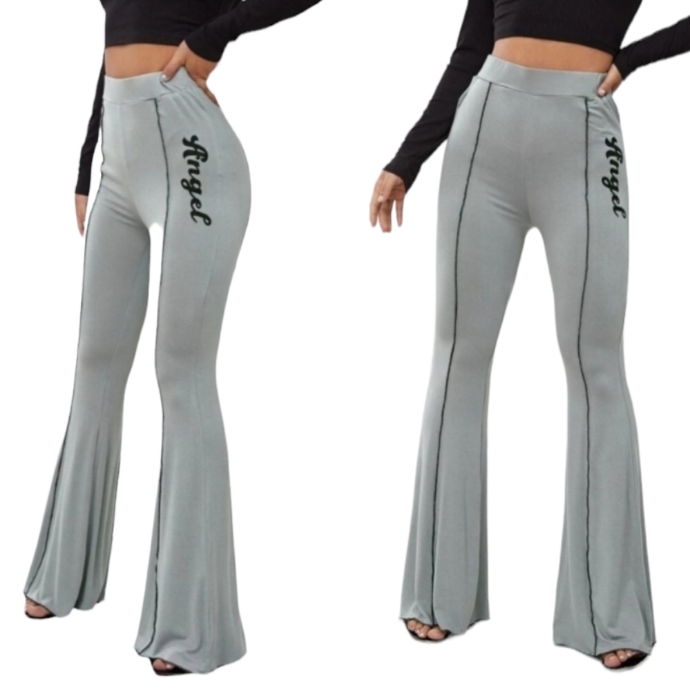 Angel Graphic High Waisted Flare Leg Pants